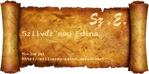 Szilvássy Edina névjegykártya