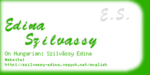 edina szilvassy business card