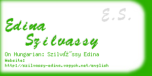 edina szilvassy business card